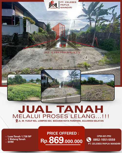 Tanah Kosong di Kota ParePare, Sulawesi Selatan