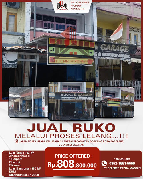 Ruko 2 Lantai di Kota Parepare, Sulawesi Selatan