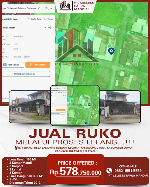 Ruko 2 Lantai di Luwu, Sulawesi Selatan di Kabupaten Luwu