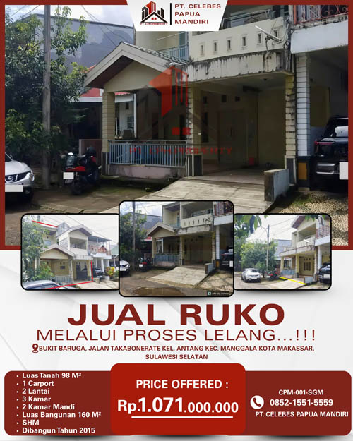 Ruko 2 Lantai Dalam Kota Makassar