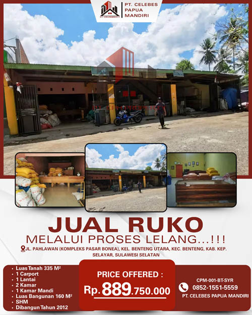 Ruko 1 Lantai di Kepulauan Selayar, Sulawesi Selatan