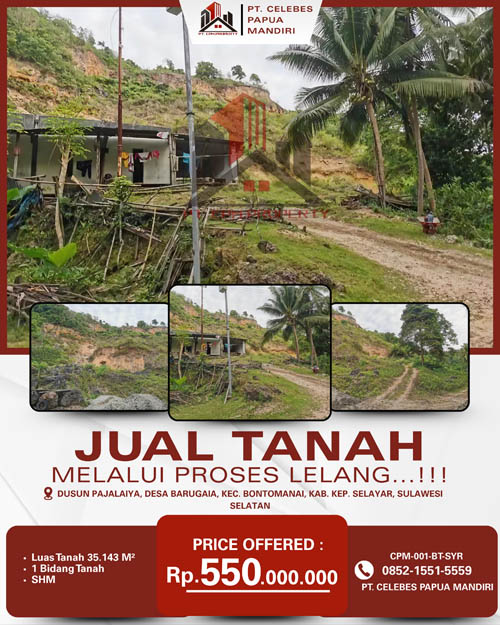 Tanah Kosong di Kepulauan Selayar, Sulawesi Selatan