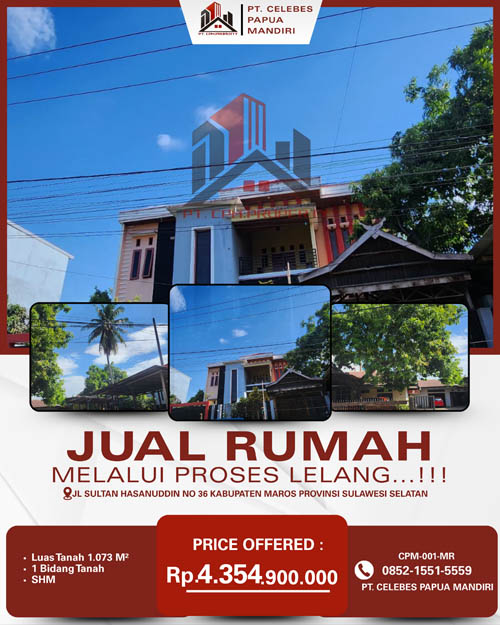 Rumah 2 Lantai di Kota Maros, Sulawesi Selatan di Kabupaten Maros