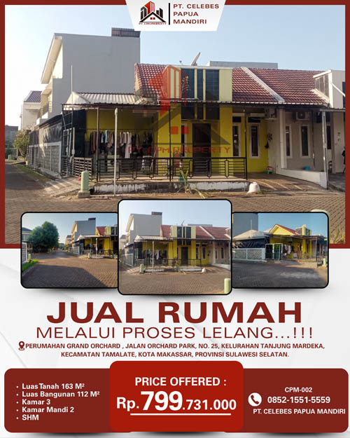 Rumah di Tanjung Merdeka Makasar, Sulawesi Selatan di Kota Makassar