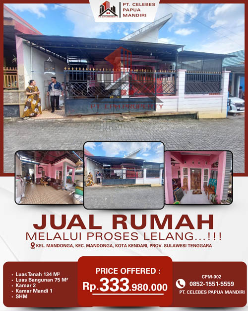 Rumah 2 Lantai Kota Kendari, Sulawesi Selatan