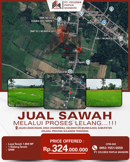 Sawah di Kolaka Sulawesi Tenggara