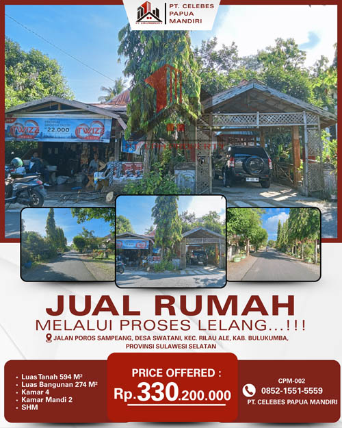 Rumah di Bulukumba, Sulawesi Selatan di Kabupaten Bulukumba