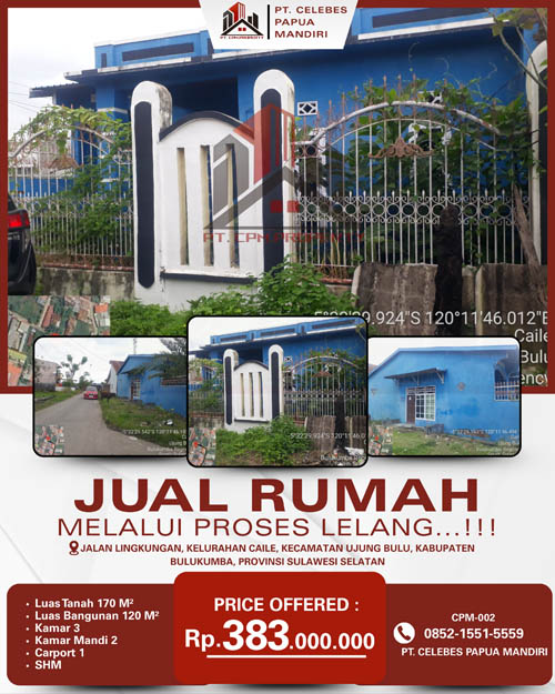 Rumah di Bulukumba, Sulawesi Selatan di Kabupaten Bulukumba