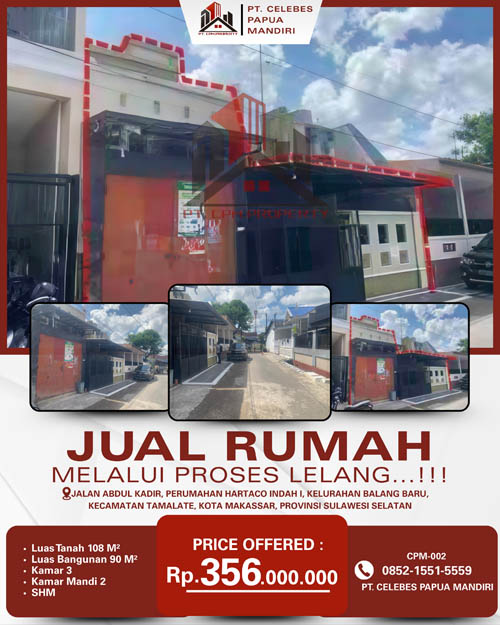 Rumah dalam Kota Makassar, Sulawesi Selatan di Kota Makassar