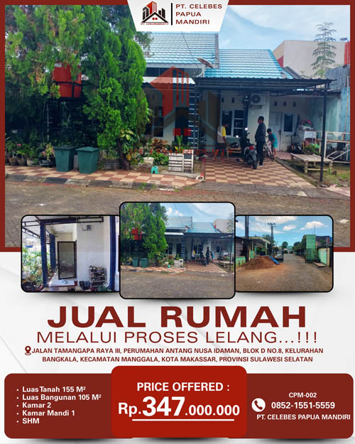 Rumah dalam Kota Makassar, Sulawesi Selatan di Kota Makassar
