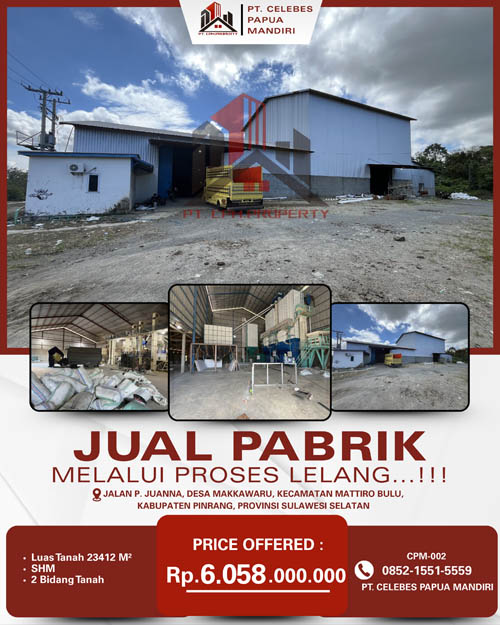 Pabrik di Kab. Pinrang, Sulawesi Selatan