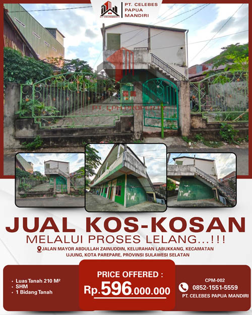 Kos-Kosan 2 Lantai di Kota Parepare, Sulawesi Selatan