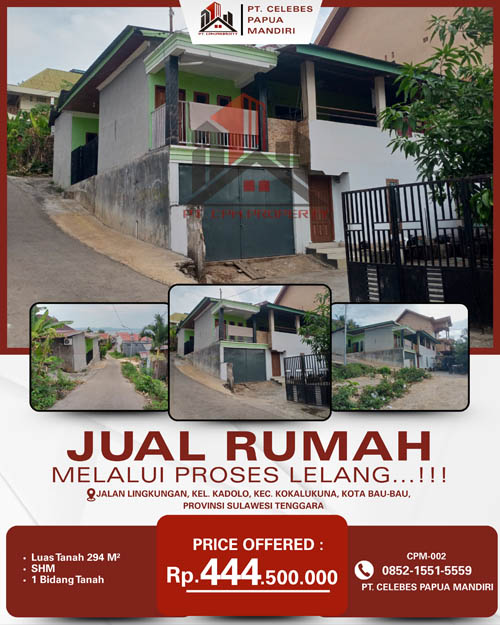 Rumah 2 Lantai di Kota Bau-Bau, Sulawesi Tenggara di Kota Bau-Bau