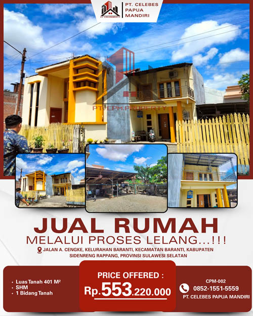 Rumah di Kab. Sidenreng Rappang, Sulawesi Selatan di Kabupaten Sidenreng Rappang