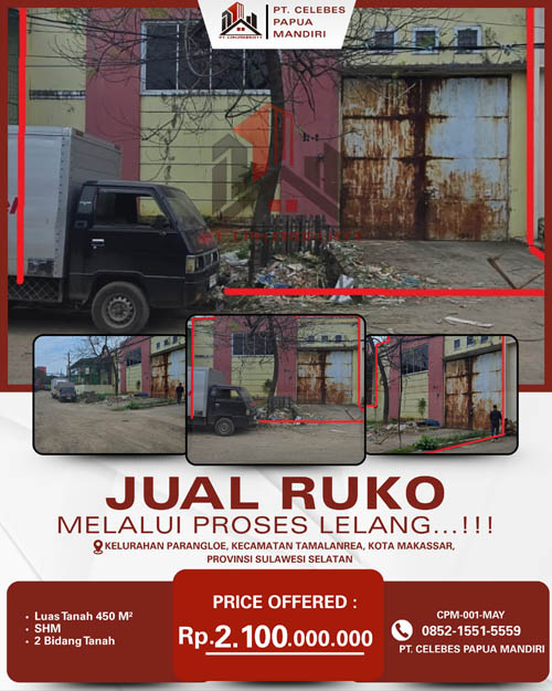 Ruko di Kota Makassar, Sulawesi Selatan di Kota Makassar