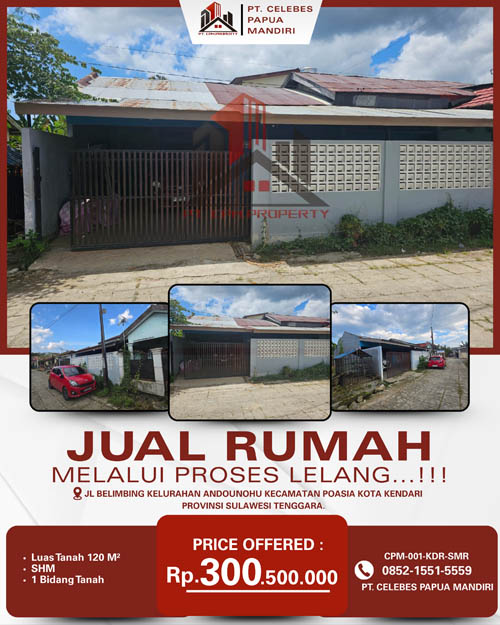 Rumah di Kota Kendari Sulawesi Tenggara di Kota Kendari