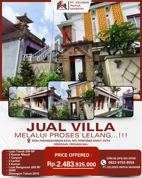 Villa 2 lantai di Kota Denpasar, Bali di Kota Denpasar