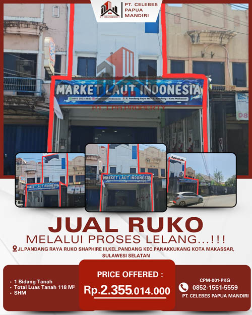 Ruko di Kota Makassar, Sulawesi Selatan di Kota Makassar