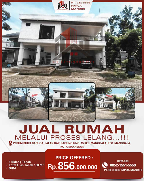 Rumah 2 Lantai di Kota Makassar, Sulawesi Selatan di Kota Makassar
