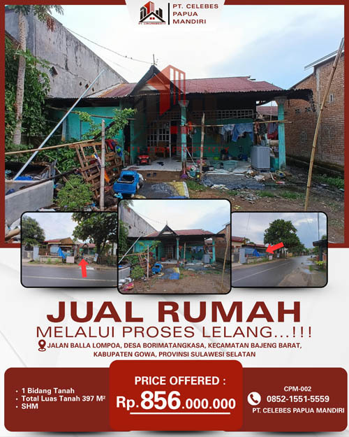Rumah di Kab. Gowa, Sulawesi Selatan di Kota Makassar