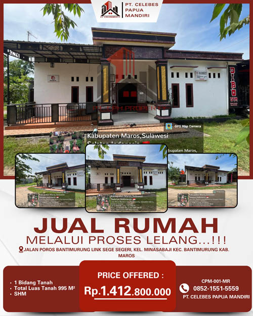 Rumah di Kab. Maros, Sulawesi Selatan di Kabupaten Maros