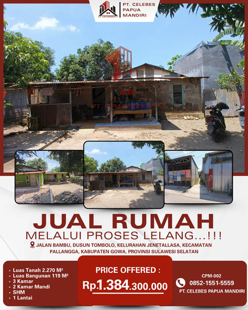Rumah di Kab. Gowa Sulawesi Selatan di Kabupaten Gowa