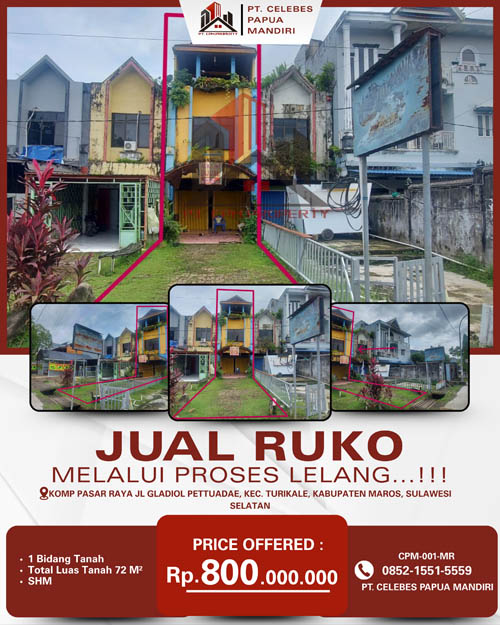Ruko di Kab. Maros, Sulawesi Selatan di Kabupaten Maros