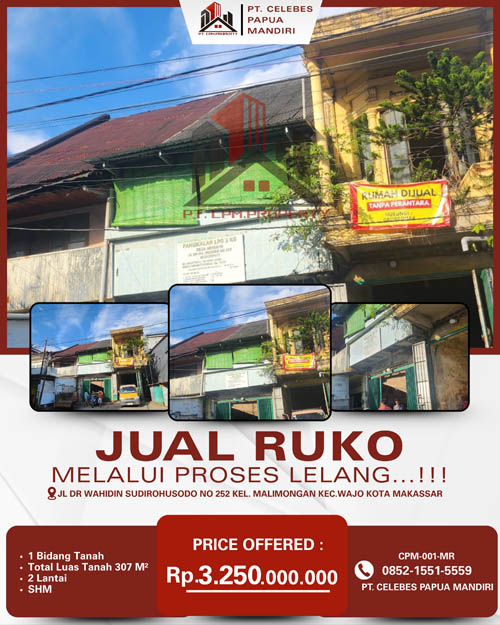 Ruko 2 Lantai di Kota Makassar, Sulawesi Selatan di Kota Makassar