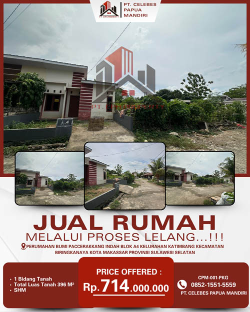 Rumah di Kota Makassar, Sulawesi Selatan di Kota Makassar
