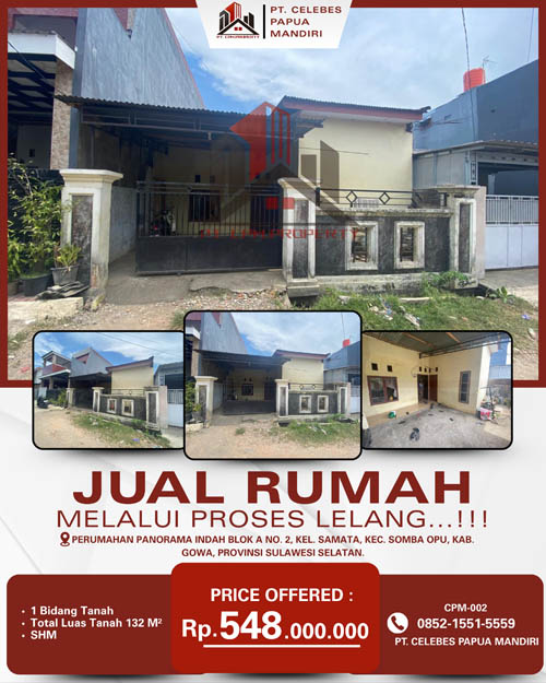 Rumah di Kab. Gowa Sulawesi Selatan di Kabupaten Gowa