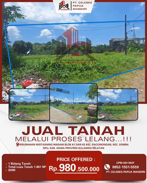 Tanah di Kab. Gowa Sulawesi Selatan