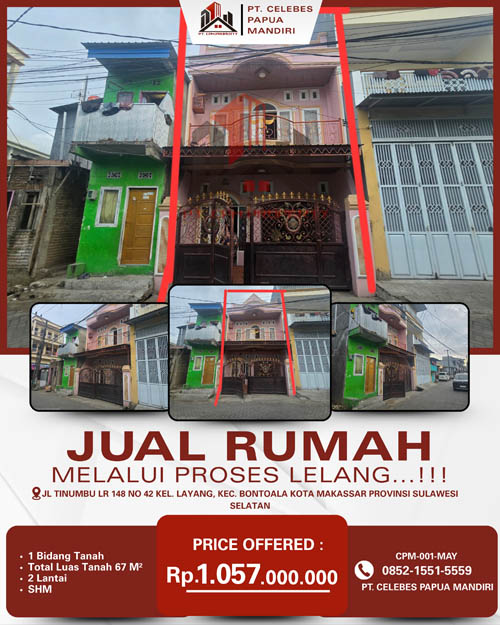 Rumah 2 Lantai di Kota Makassar, Sulawesi Selatan di Kota Makassar
