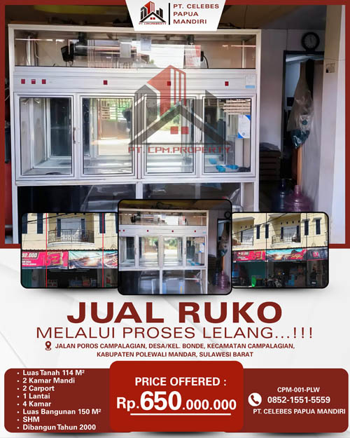 Ruko di Kab. Polewali Mandar, Sulawesi Barat di Kabupaten Polewali Mandar