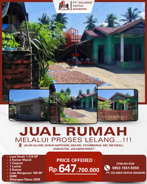 Rumah di Kab. Polewali Mandar, Sulawesi Barat di Kabupaten Polewali Mandar
