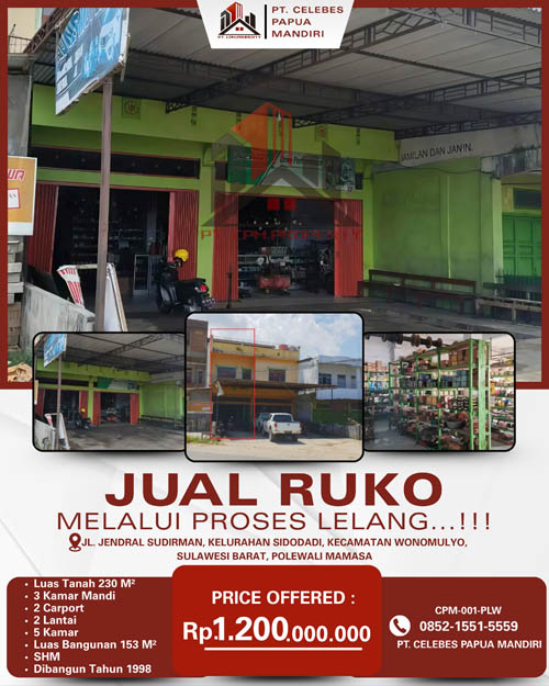 Ruko di Kab. Polewali Mandar, Sulawesi Barat di Kabupaten Polewali Mandar