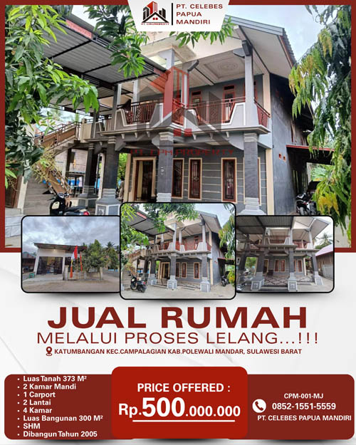 Rumah 2 Lantai di Kab. Polewali Mandar, Sulawesi Barat di Kabupaten Polewali Mandar