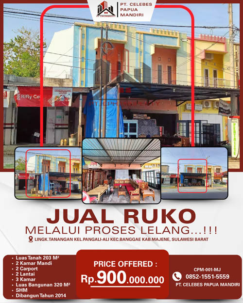Ruko 2 Lantai Kab. Majene, Sulawesi Barat di Kabupaten Majene