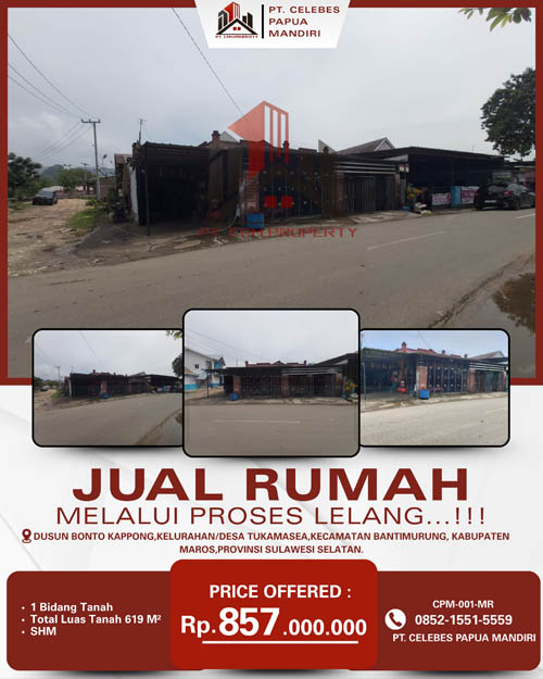 Rumah di Kab. Maros, Sulawesi Selatan di Kabupaten Maros