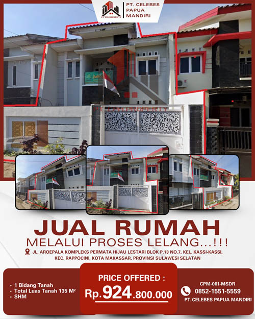 Rumah di Kota Makassar, Sulawesi Selatan di Kota Makassar