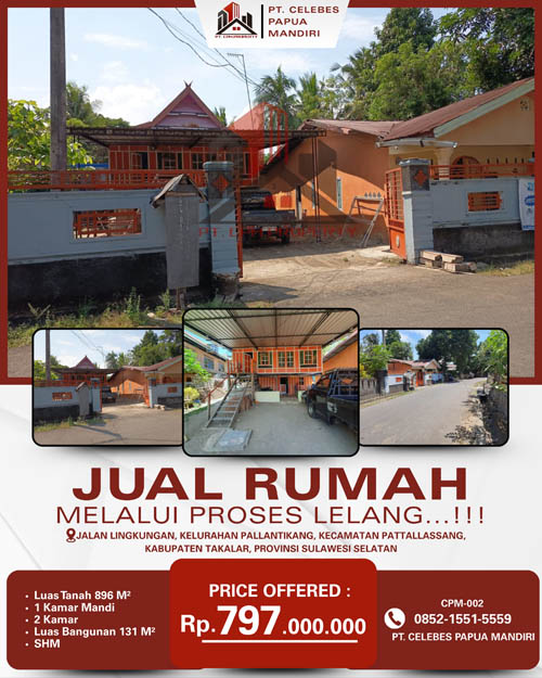 Rumah di Kab. Takalar, Sulawesi Selatan di Kabupaten Takalar