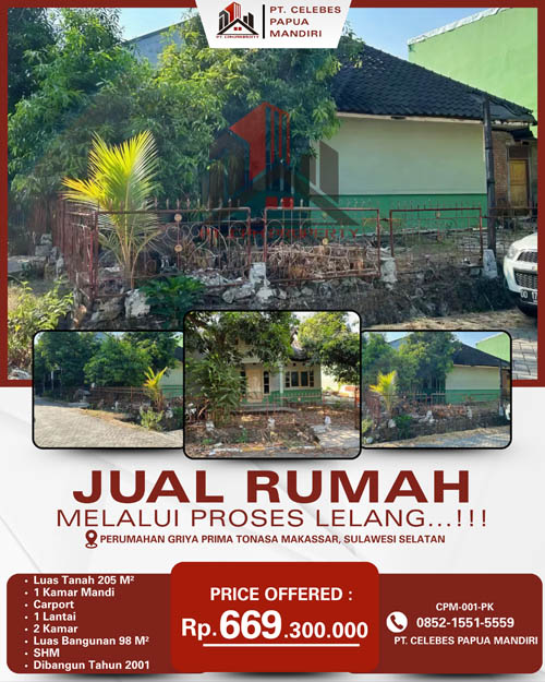 Rumah di Kota Makassar, Sulawesi Selatan di Kota Makassar