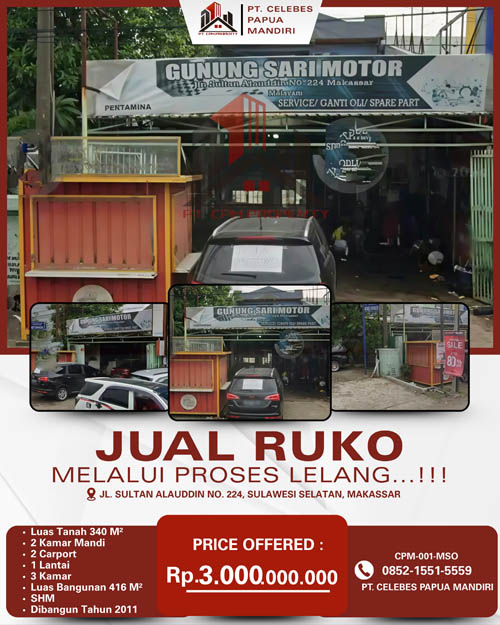 Ruko di Kota Makassar, Sulawesi Selatan di Kota Makassar