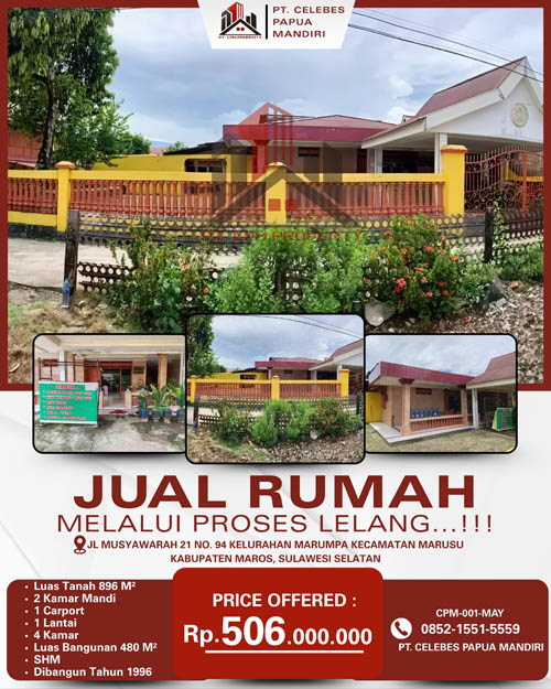 Rumah di Kab. Maros, Sulawesi Selatan di Kabupaten Maros