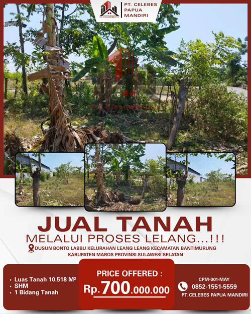 Tanah di Kab. Maros, Sulawesi Selatan