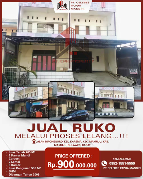 Ruko 2 Lantai di Kab. Mamuju, Sulawesi Barat di Kabupaten Mamuju