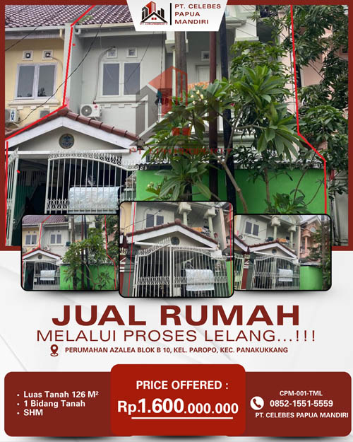 Rumah di Kota Makassar, Sulawesi Selatan di Kota Makassar