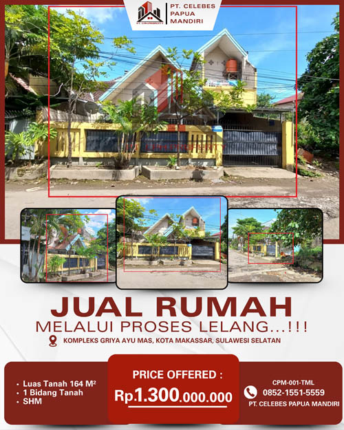 Rumah di Kota Makassar, Sulawesi Selatan di Kota Makassar