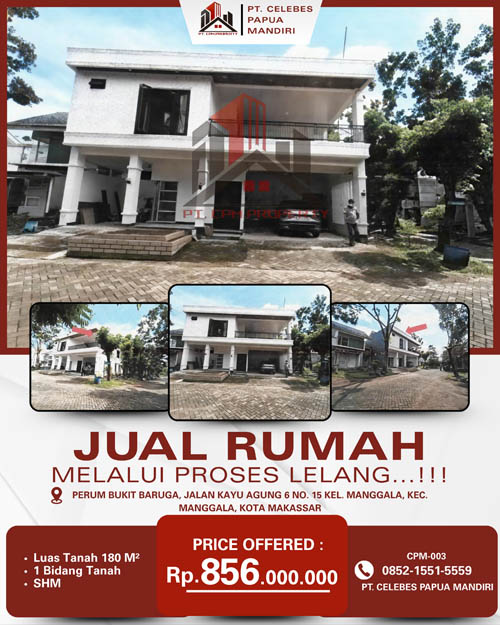 Rumah 2 Lantai di Kota Makassar, Sulawesi Selatan di Kota Makassar