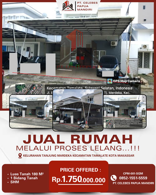 Rumah 2 Lantai di Kota Makassar, Sulawesi Selatan di Kota Makassar
