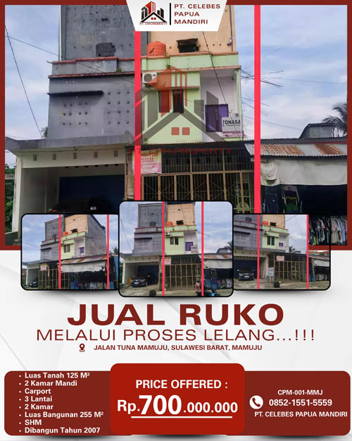 Ruko 3 Lantai di Kab. Mamuju, Sulawesi Barat di Kabupaten Mamuju